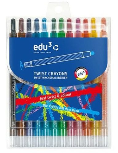 Kitekerhetős zsírkréta 12db-os Edu3 Twist 3146012