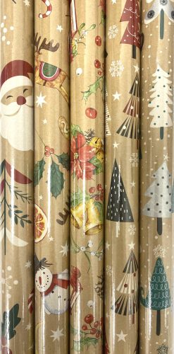 Tekercses csomagoló P2KRAFTGW4 200x70cm POLMAK Christmas 50db/doboz