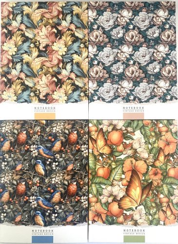 Notesz 145x197mm 64lap vonalas Vintage Design 8204