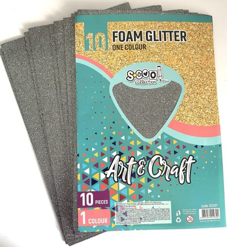 Dekorgumi 2mm glitteres A/4 10ív antikezüst Art&Craft SC1227