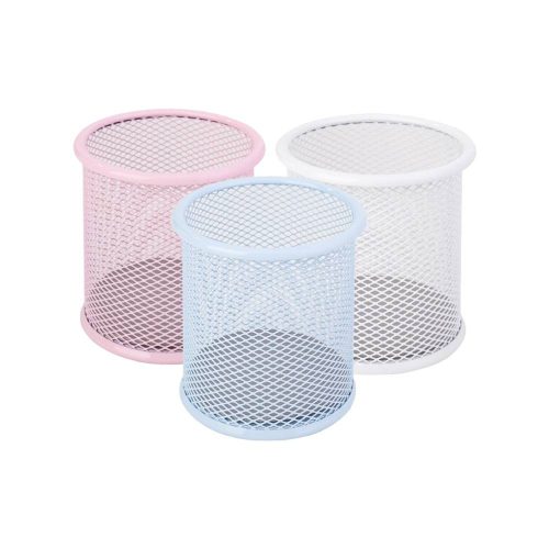Fémhálós írószertartó hengeres pasztell Deli DEL09153P