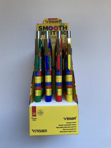 Nyomógombos golyóstoll Vinson Lego 106 (24db/disp.)