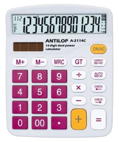 Antilop 2114 14 karakteres asztali számológép rózsaszín-fehér
