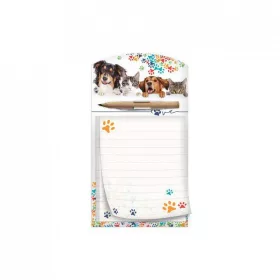   Jegyzet ARGUS(10x18cm) 40lapos hűtőmágnes+ceruza Cica-Kutya  1132-350