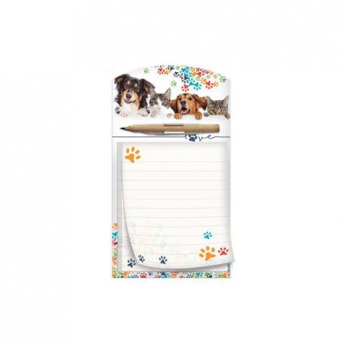 Jegyzet ARGUS(10x18cm) 40lapos hűtőmágnes+ceruza Cica-Kutya  1132-350