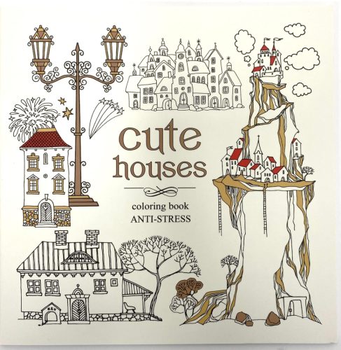 Felnőtt kifestő 200x200mm 24kép Cute Houses 0699-1745