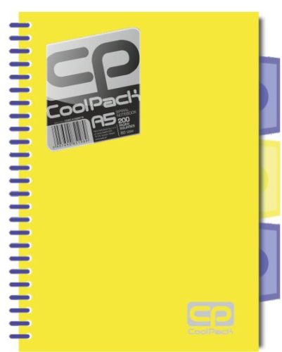 A/5 PP 200 oldalas színregiszteres spirálfüzet Cool Pack JUMPER Neonsárga