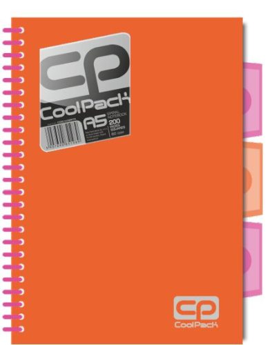 A/5 PP 80 oldalas színregiszteres spirálfüzet Cool Pack JUMPER Neonnarancs