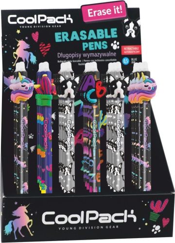 Nyomógombos radírozható zseléstoll Cool Pack Girls (36db/display)