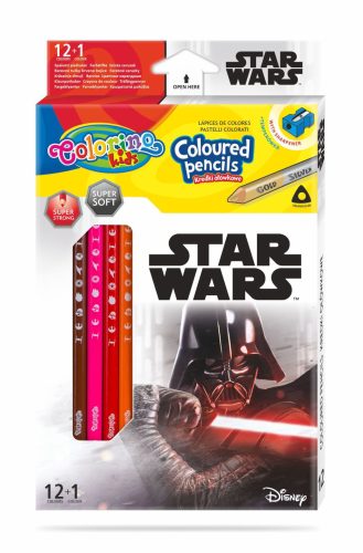 Színesceruzakészlet Colorino Disney Star Wars Trio12+1 hegyezővel