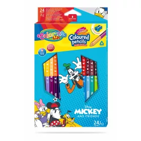   Színesceruzakészlet Colorino Disney Mickey and Friends Trio 12/24 hegyezővel