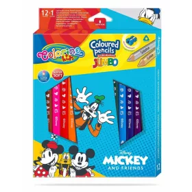   Színesceruzakészlet Colorino Disney Mickey and Friends Jumbo Trio 12+1 hegyezővel