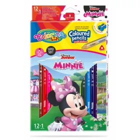   Színesceruzakészlet Colorino Disney Junior Minnie Trio 12+1 hegyezővel