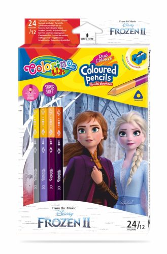 Színesceruzakészlet Colorino Disney Frozen II Trio 12/24 hegyezővel