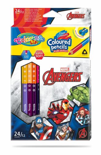 Színesceruzakészlet Colorino Disney Avengers 12/24 Trio hegyezővel